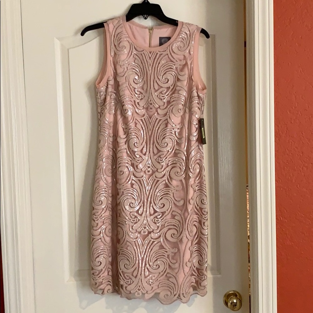 Vince Camuto Lace and sequin shift dress
